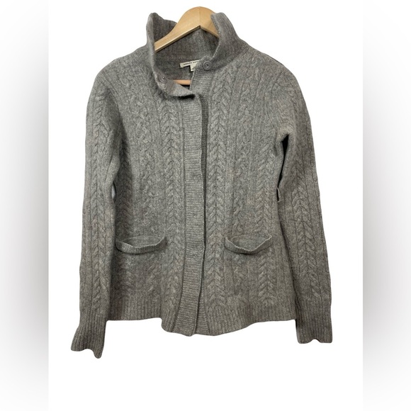Banana Republic Gray Wool-Cashmere Blend Cable Knit Cardigan – Size S - Picture 1 of 9